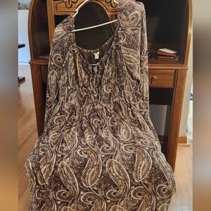 Paisley Patterned Dress Brown And New